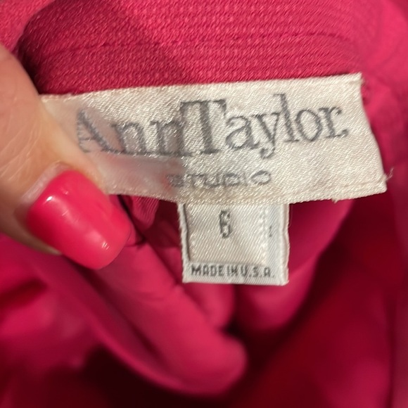 ANN TAYLOR STUDIO Vintage skirt suit set double breasted jacket pink size 6 - Picture 8 of 17